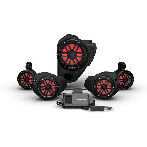 Rockford Fosgate RZR14RC-STG4 Audio Kit: Ride Command 2-Way Interface, 800-Watt Amp, M1 Color Optix Multicolor LED Lighted Front, Rear Speakers & Subwoofer for Select RZR Models (2014-2021) Rockford Fosgate RZR14RC-STG4 Audio Kit: Ride Command 2-Way Interface, 800-Watt Amp, M1 Color Optix Multicolor LED Lighted Front, Rear Speakers & Subwoofer for Select RZR Models (2014-2021)